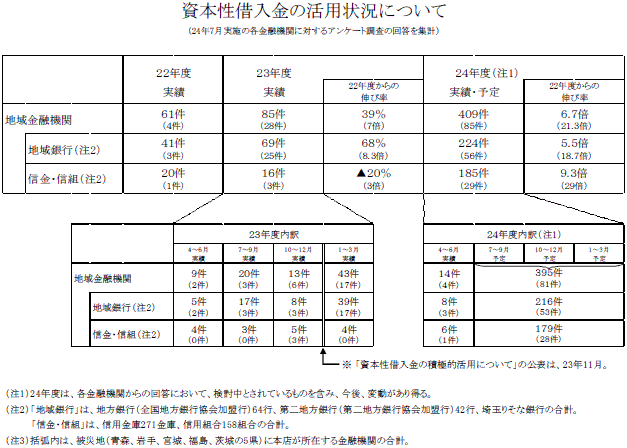 資本性借入金の活用状況について