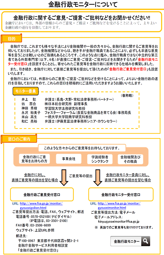 金融行政モニターについて（図１）