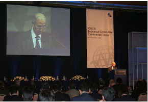 Mr. Michel Prada serving as Chairman of the IOSCO Technical Committee Conference