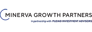ミネルバ・グロース・パートナーズ株式会社のロゴ。「Minerva Growth Partners, in partnership with Pleiad Investment Advisors」と記載されている。