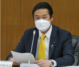 挨拶をする黄川田副大臣