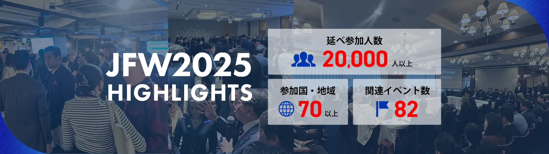 延べ参加人数:20,000人以上、参加国・地域:70以上、関連イベント数:82