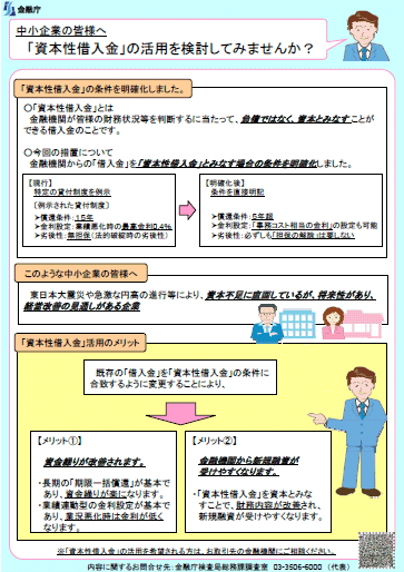 パンフレット「「資本性借入金」の積極的活用を検討してみませんか？」