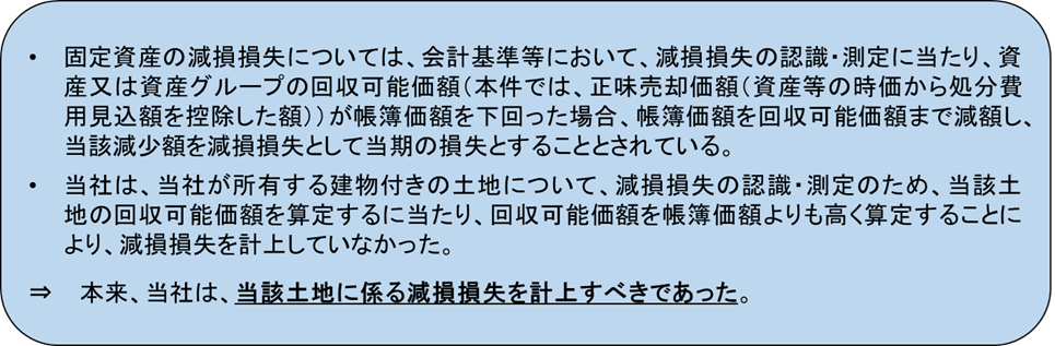 減損損失の不計上(1)