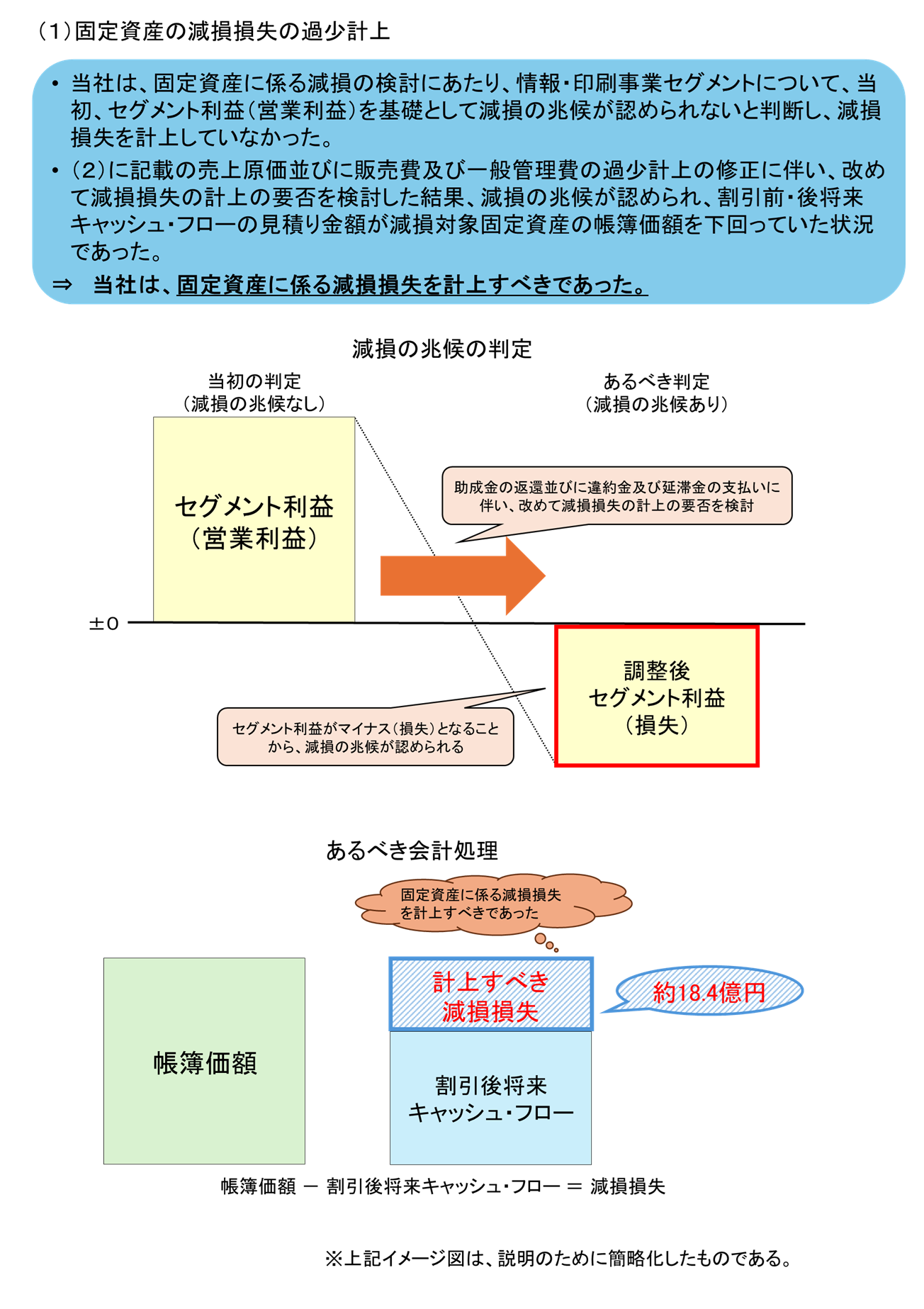 固定資産の現存損失の過少計上に関する概要図